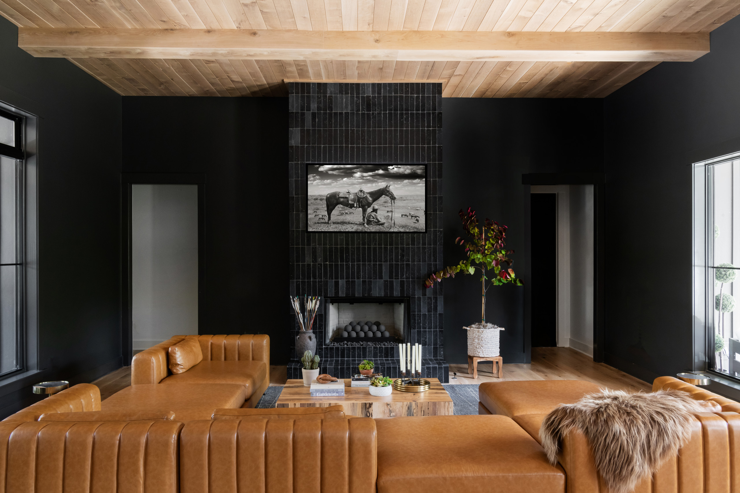 Modern Living Rooms With Wood Walls Ceilings