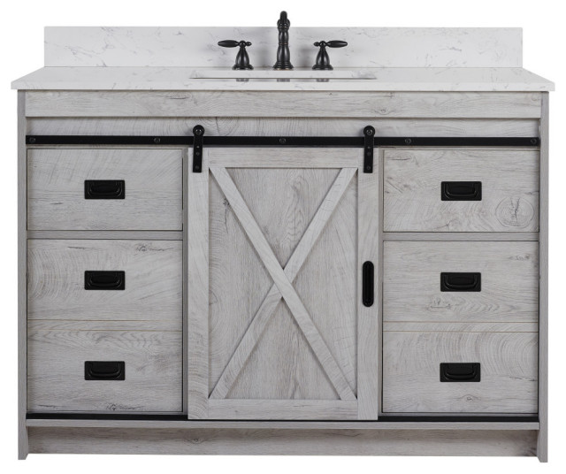 Rafter 48 Bathroom Vanity Industrial Vanities And Sink Consoles By Sterling Rivers Houzz Rafter 48 Bathroom Vanity, 48 White Washed Bathroom Vanity