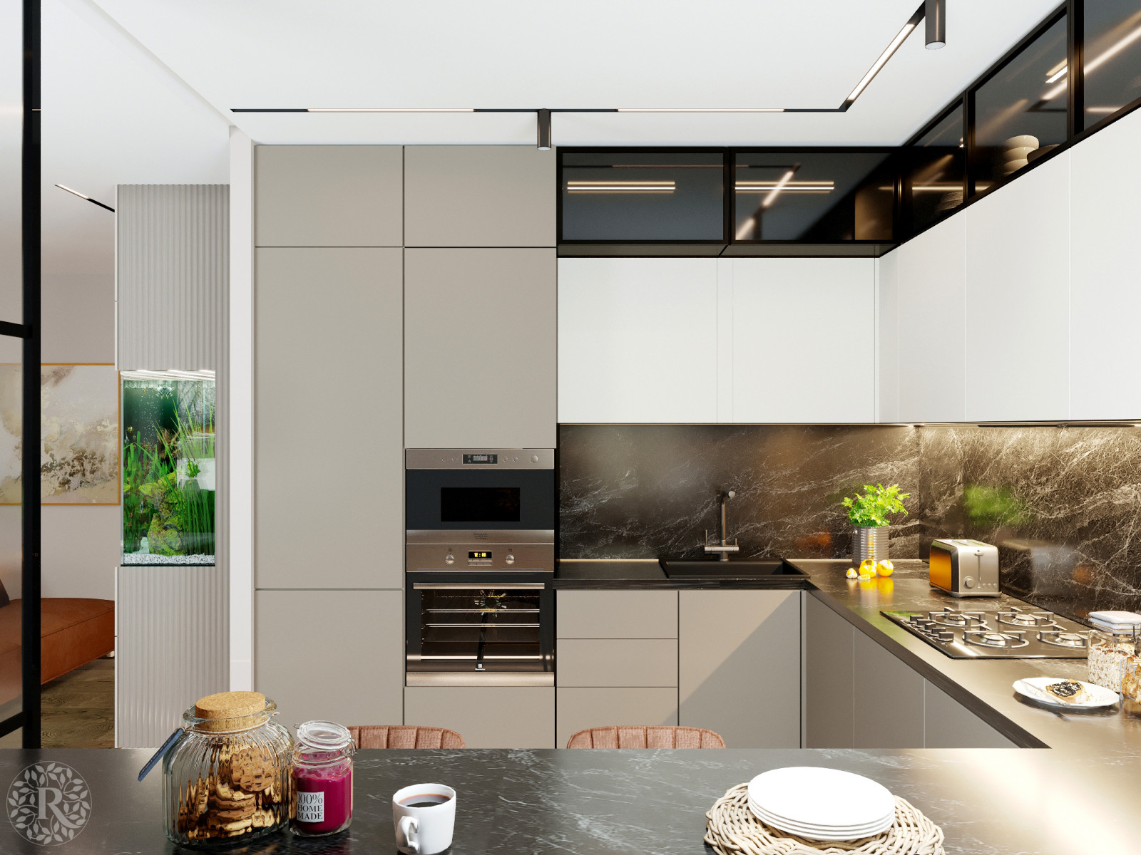 Кухня в трёхкомнатной квартире в Ярославле