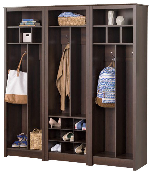 Prepac Space Saving Entryway 3 Piece Wall Organizer In Espresso Prepac Space Saving Entryway 3 Piece Wall Organizer In Espresso