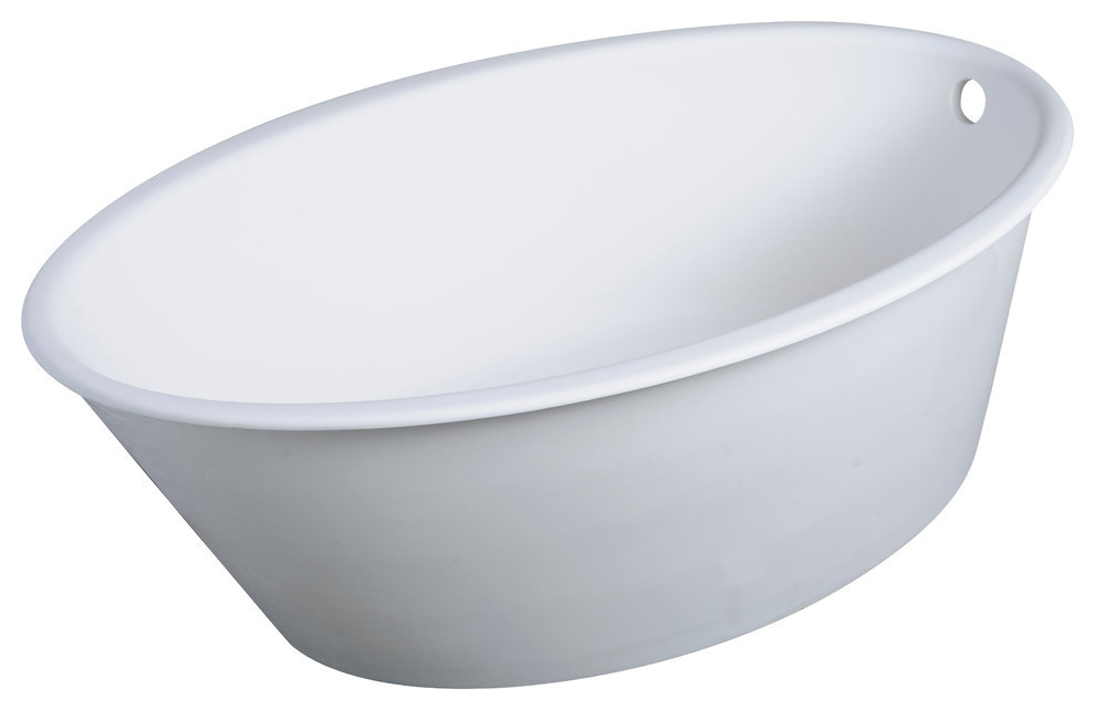 Oval One Drop-In Tub, Matte White, 58"x34.75""x19.5"