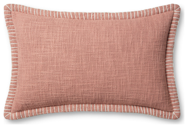 Loloi PLL0109 Pink 13'' x 21'' Cover, Down Pillow