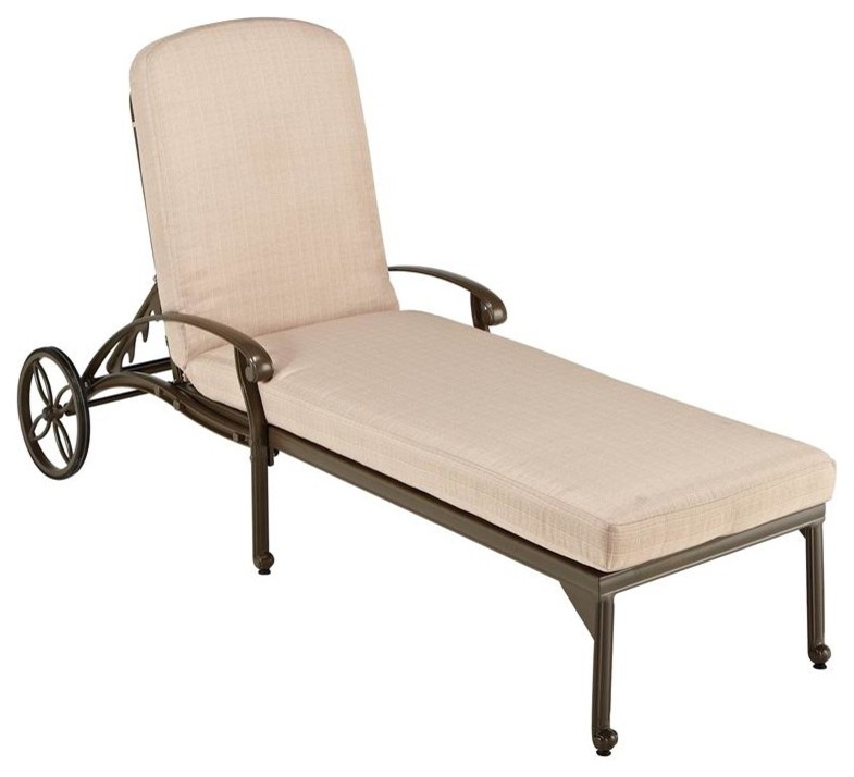 Floral Blossom Chaise Lounge Chair, Taupe