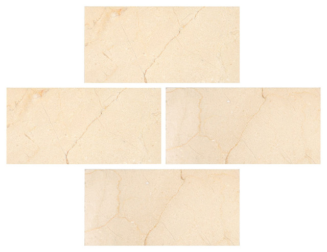 3 X6 Crema Marfil Polished Subway Marble Tiles Set Of 8 3 X6 Crema Marfil Polished Subway Marble Tiles