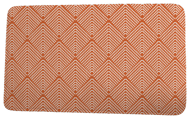 Goals, Gourds, and Gatherings Lifeflor Geometric Print Bath Mat, Orange, 21"x34"