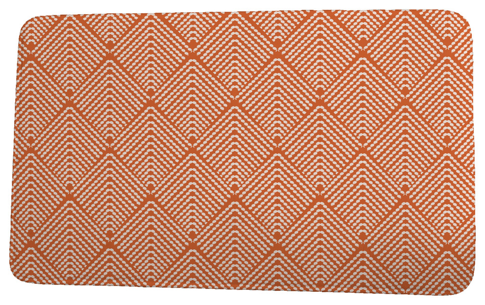 Goals, Gourds, and Gatherings Lifeflor Geometric Print Bath Mat, Orange, 21"x34"