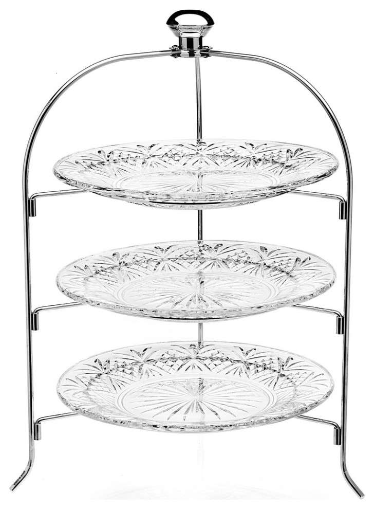Dublin 3 Tier Serving Rack Traditional Serving Trays by GODINGER