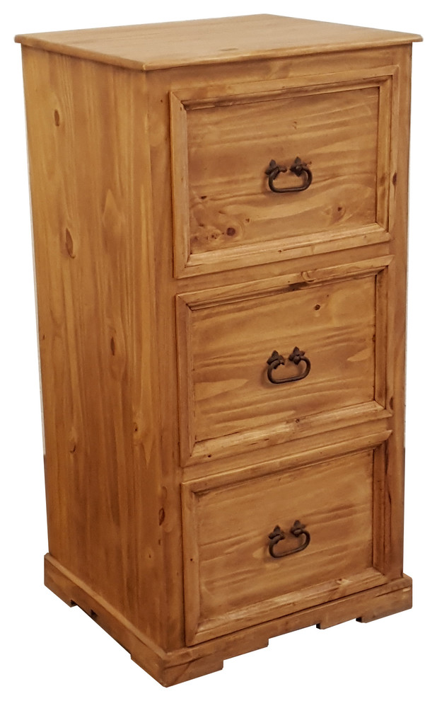 Traditional Rustic 3 Drawer File, Wooden Filing Cabinets 3 Drawer