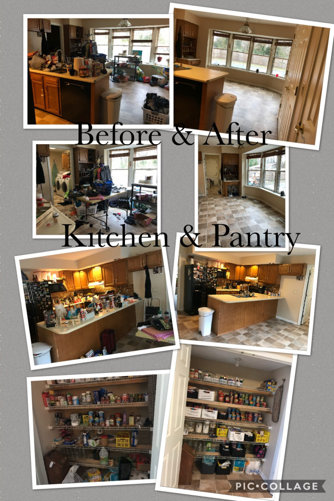 Kitchen and Pantry before and after
