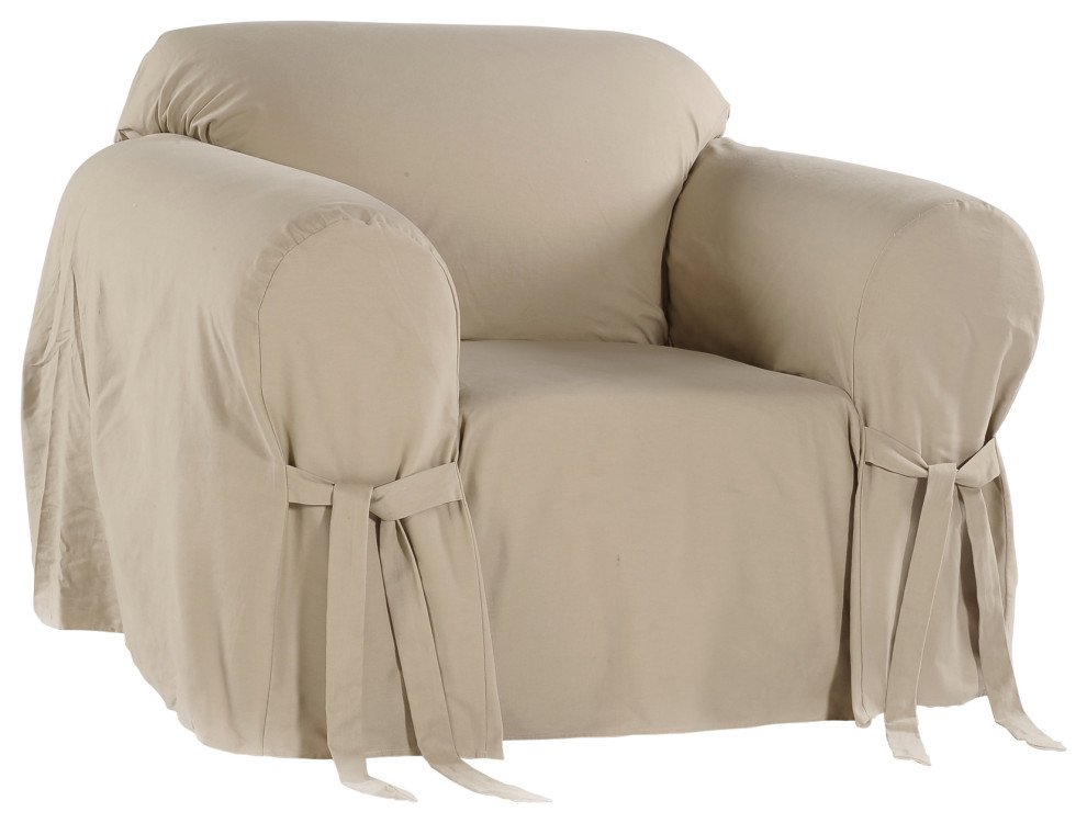 Classic Slipcovers Brushed Twill 1Piece Chair Slipcover Contemporary