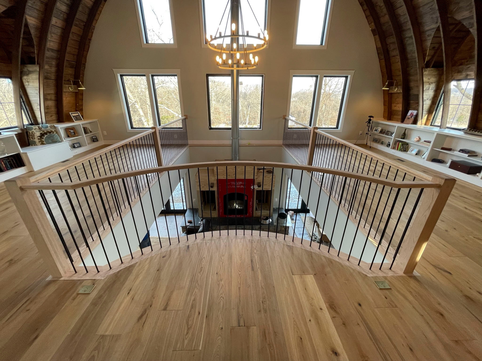 102_Straight-Freestanding Stairs/Landing in Barn Style Home, Leesburg VA 20175
