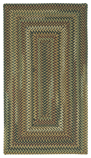 Bangor Concentric Braided Rectangle Rug, Very Charcoal 1'8"x2'6"