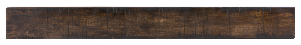 Rustic Fireplace Mantel Shelf, Dark Chocolate Oak, 36"