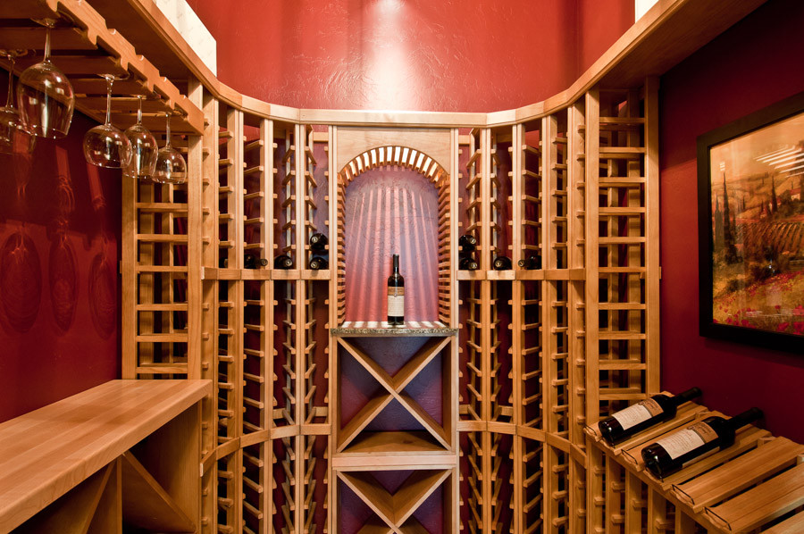 This is an example of a wine cellar in Portland.