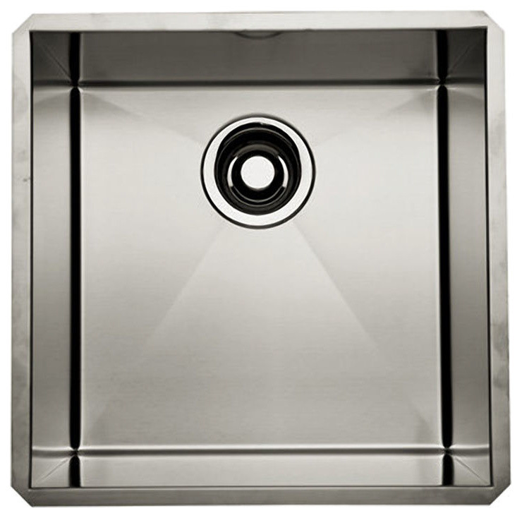 Rohl Brushed Stainless Steel 14" Undermount 16 Gauge Stainless Steel