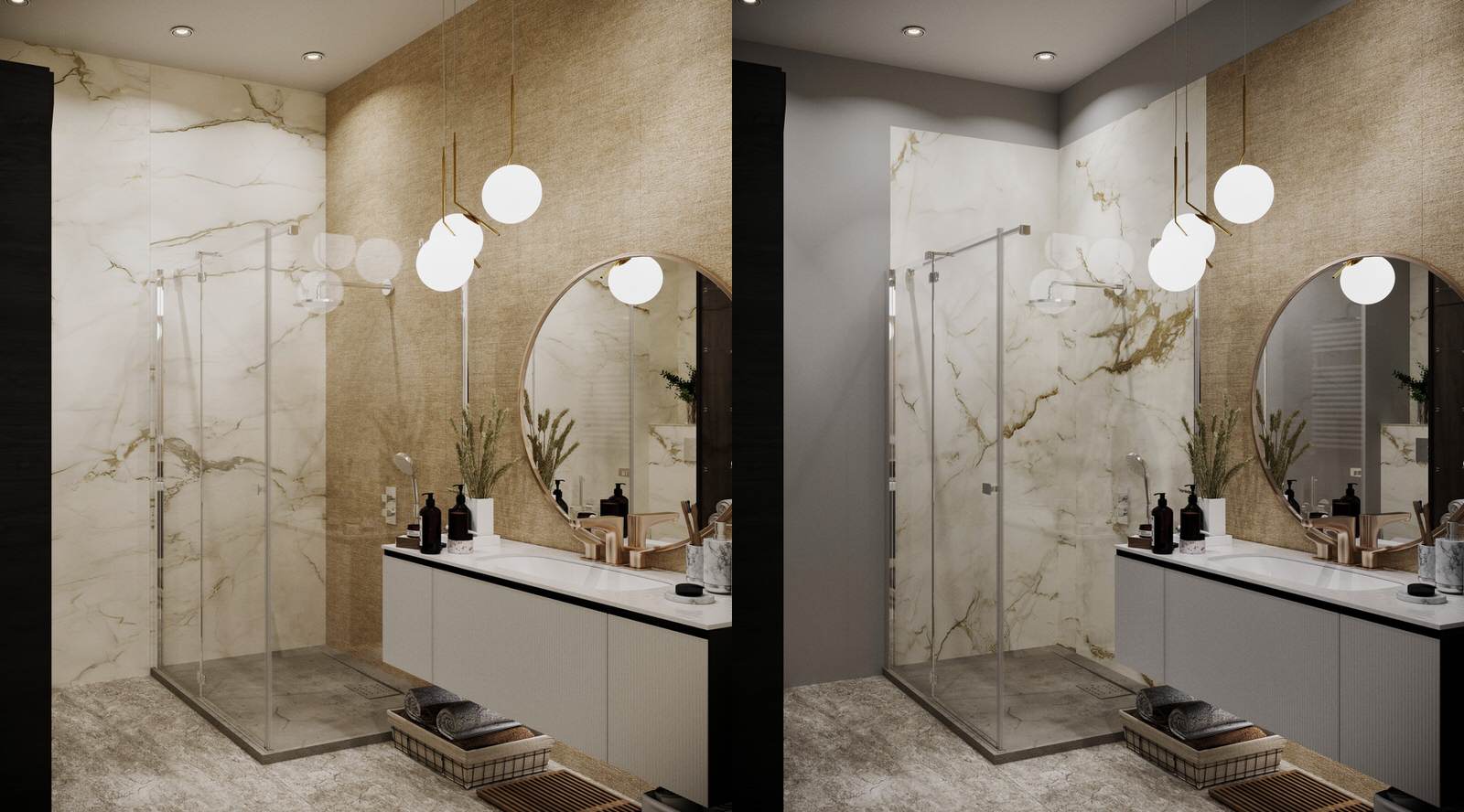 Визуализация душевой 2 варианта