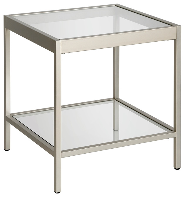 Henn&Hart 20" Blackened Bronze Metal/Glass Side Table Contemporary