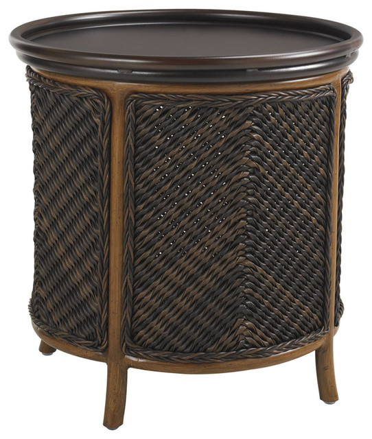 Tommy Bahama Island Estate Lanai Round Tray End Table Tropical