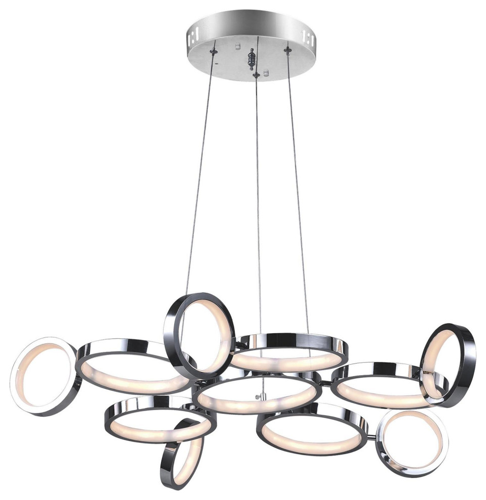 LED Chandelier With Chrome Finish