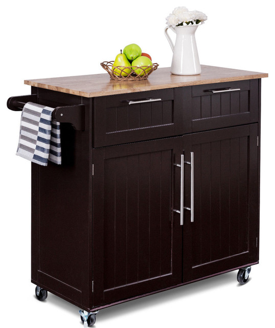 Costway Rolling Kitchen Cart Island Heavy Duty Storage Trolley