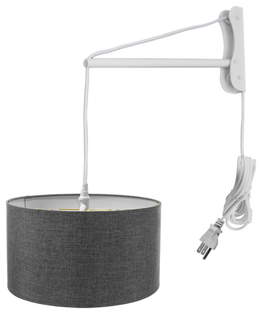 MAST PlugIn Wall Mount Pendant, 2 Light White Cord/Arm with Diffuser