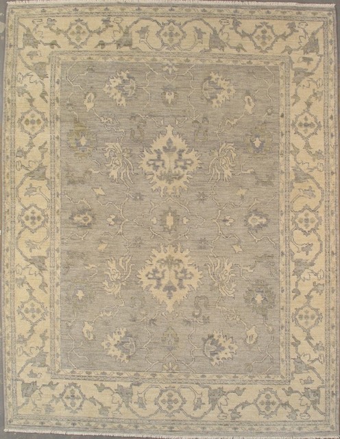 Pasargad Oushak Collection Hand-Knotted Lamb's Wool Area Rug, 8' 1"x10' 6"