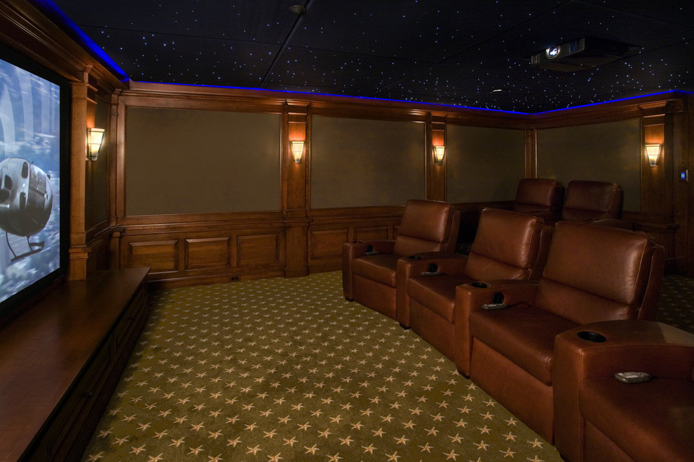 Photo of a traditional home theatre in New York.