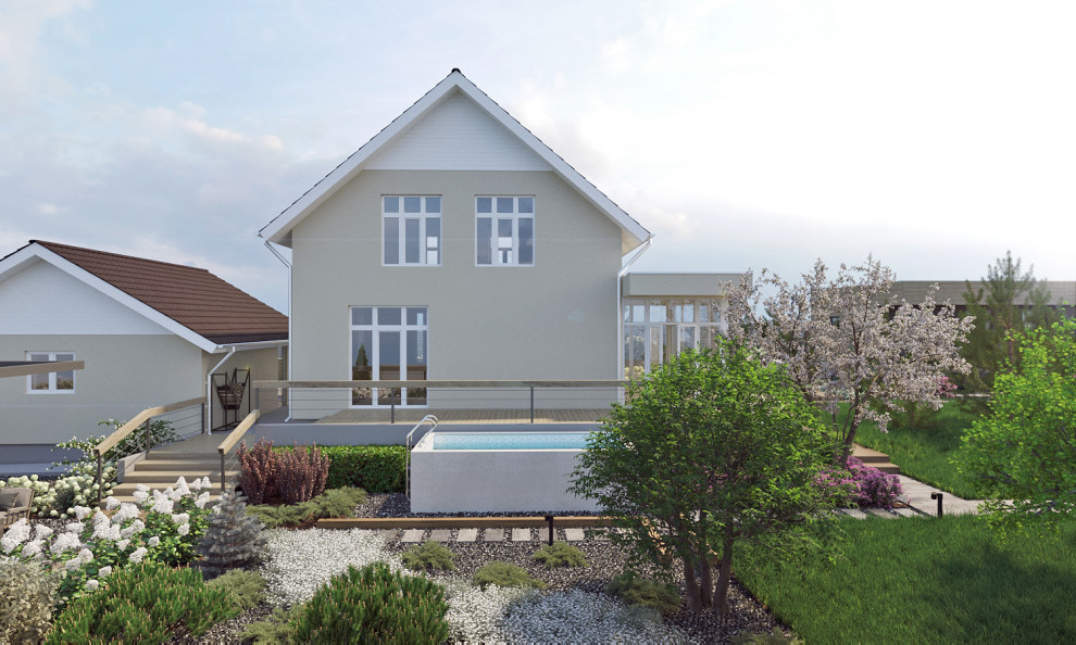 Ландшафтная архитектура участка частного жилого дома в п. Емельяновская горка