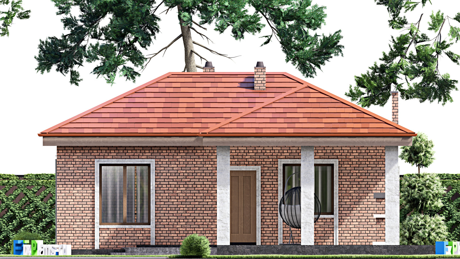 Проект одноэтажного дома 11х12м S79м2 F-14858