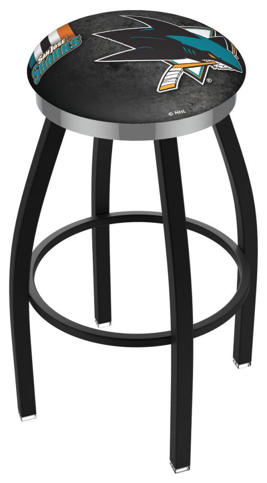 Holland L8B2C 03 San Jose Sharks 25" Counter Stool Black/Chrome