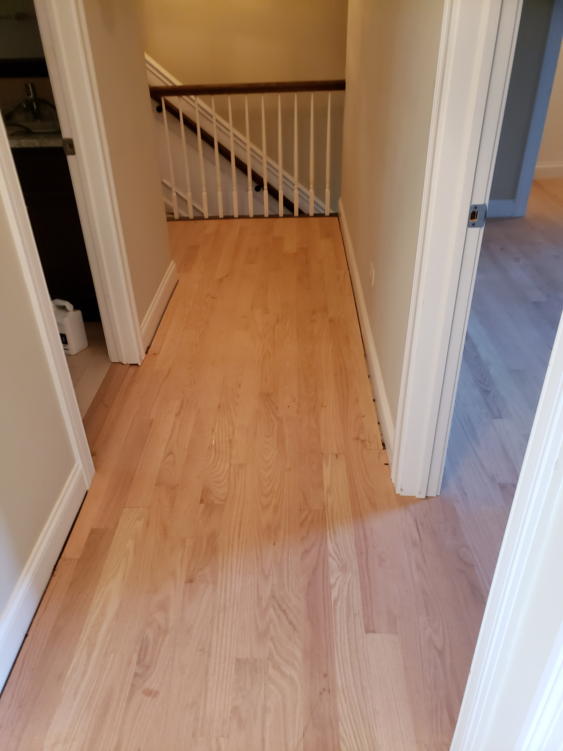 Libertyville , new 3 and 1/4 red oak , Jacobean stain Bona Mega One matte finis