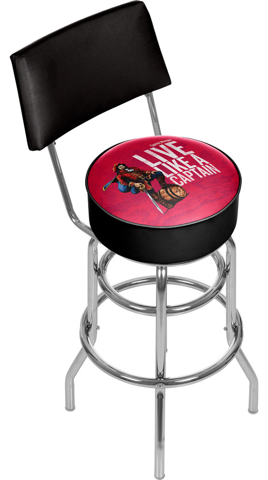 Captain Swivel Bar Stool With Back Contemporary Bar Stools