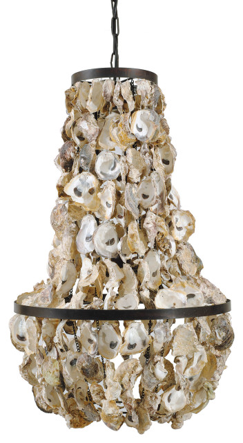 Oyster S Chandelier Beach Style, Creative Co Op Oyster Chandeliers