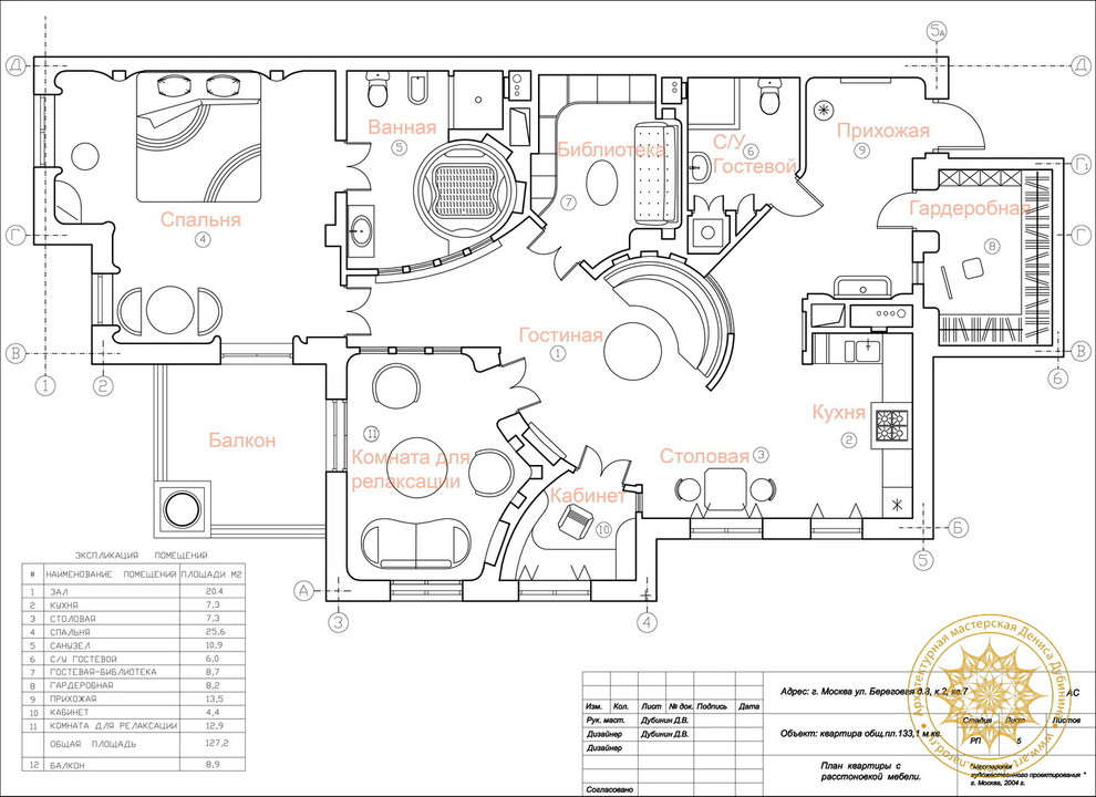 Дизайн проект интерьера квартиры в классическом стиле с восточными мотивами