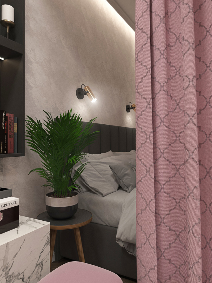 Прихожая с гостиной в однокомнатной квартире