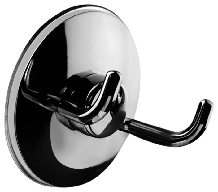 DW WH 2 Double Bathroom Hook in Chrome Contemporary Robe & Towel