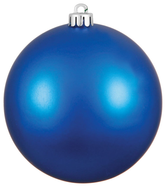 Vickerman N591002Dmv 4" Blue Matte Ball Ornament, 6 Per Bag