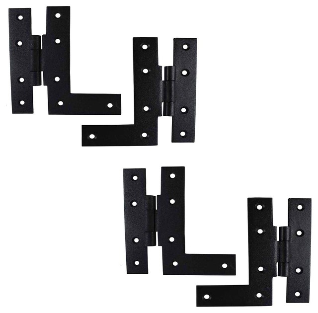 Pair Offset H L Cabinet Hinge Wrought Iron 4 5 H Pack Of 2