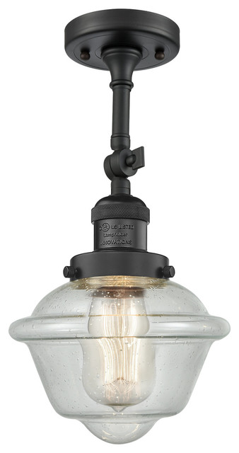 Innovations 201F-AB-G531 1 Light Semi-Flush Mount Antique Brass