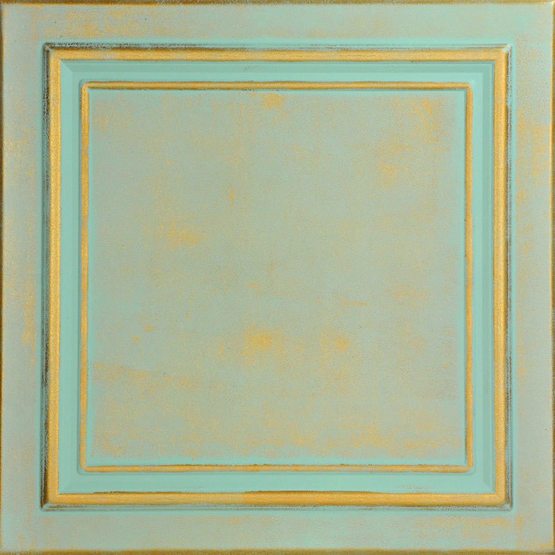 Line Art, Styrofoam Ceiling Tile, 20"x20", #R 24, Gold Moss