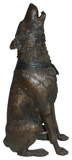 Howling Wolf Bronze Statue Size 16 L X 20 W 37 H Rustic - Howling Wolf Garden Statue Howling Wolf Bronze Statue Size 16 L X 20 W 37 H Rustic - Howling Wolf Garden Statue