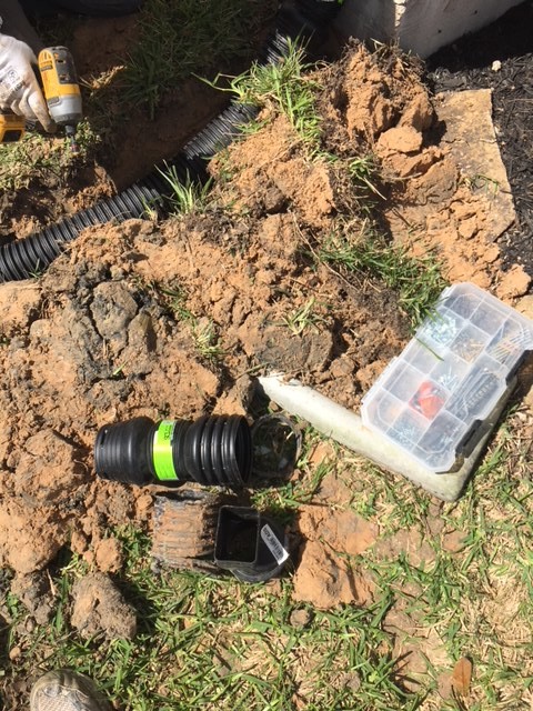 Drain spouts Tied into French Drains Irrigation