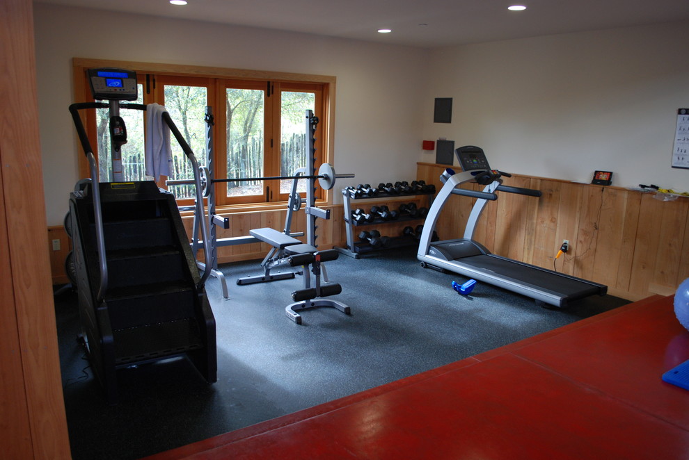This is an example of an eclectic home gym in San Francisco.