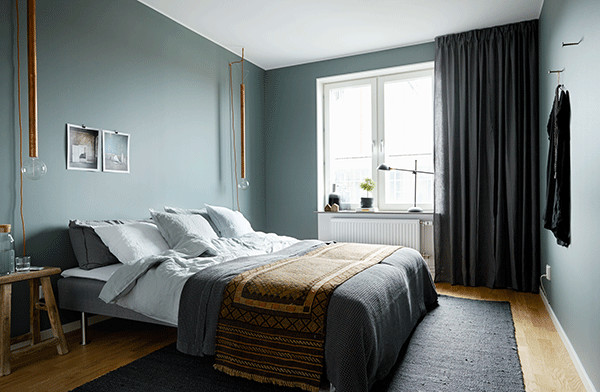 Photo of a contemporary bedroom in Stockholm.