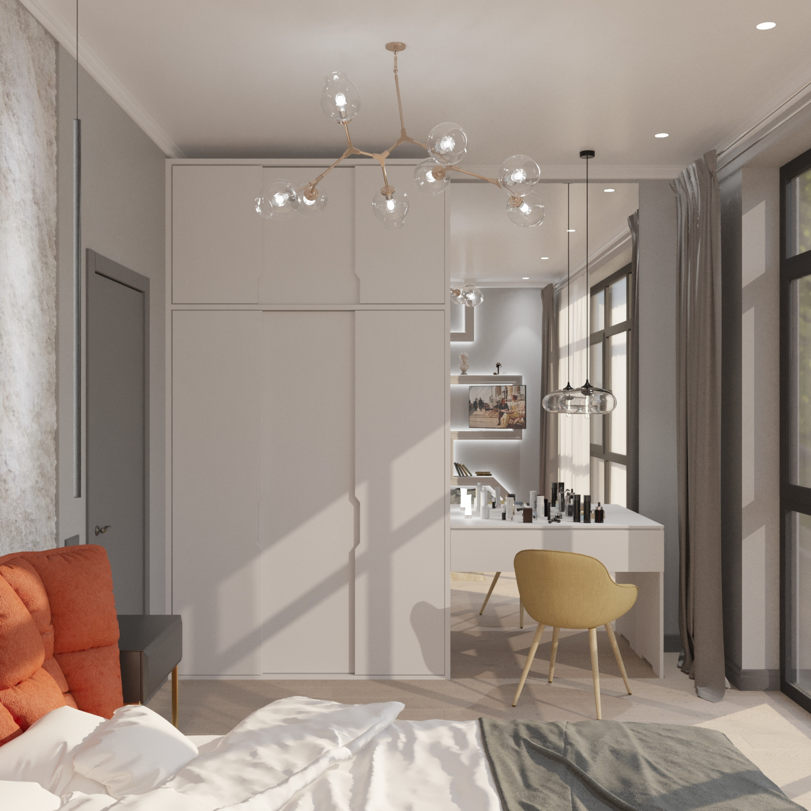 Шкаф и столик с косметикой