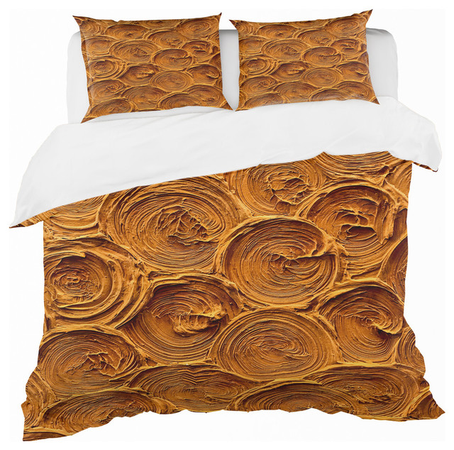 Concentric Paint Rings In Earthy Gold, Earthy Duvet Cover