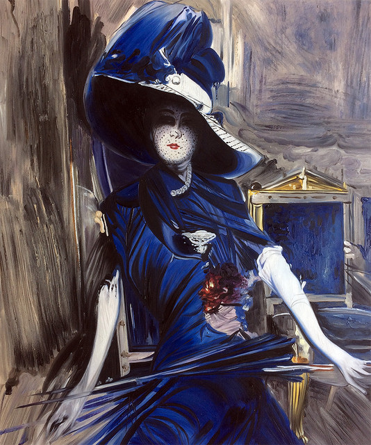 overstockArt Girl with Black Cat Hand Painted Oil with Victorian Gold Frame 1885 by Giovanni Boldini