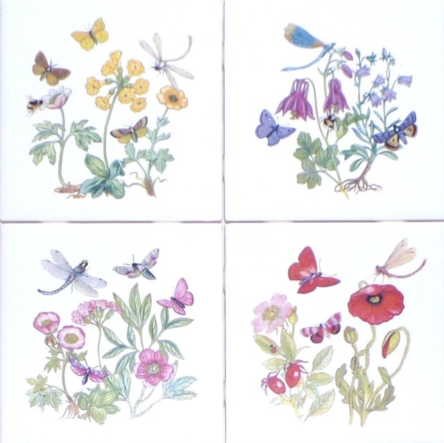 Erfly Ceramic Tiles Dragonfly Bees Flower Kiln Fired Back Splash Erfly Ceramic Tiles Dragonfly Bees Flower Kiln Fired Back Splash Decor 4 25 Farmhouse Tile Murals By Mottles