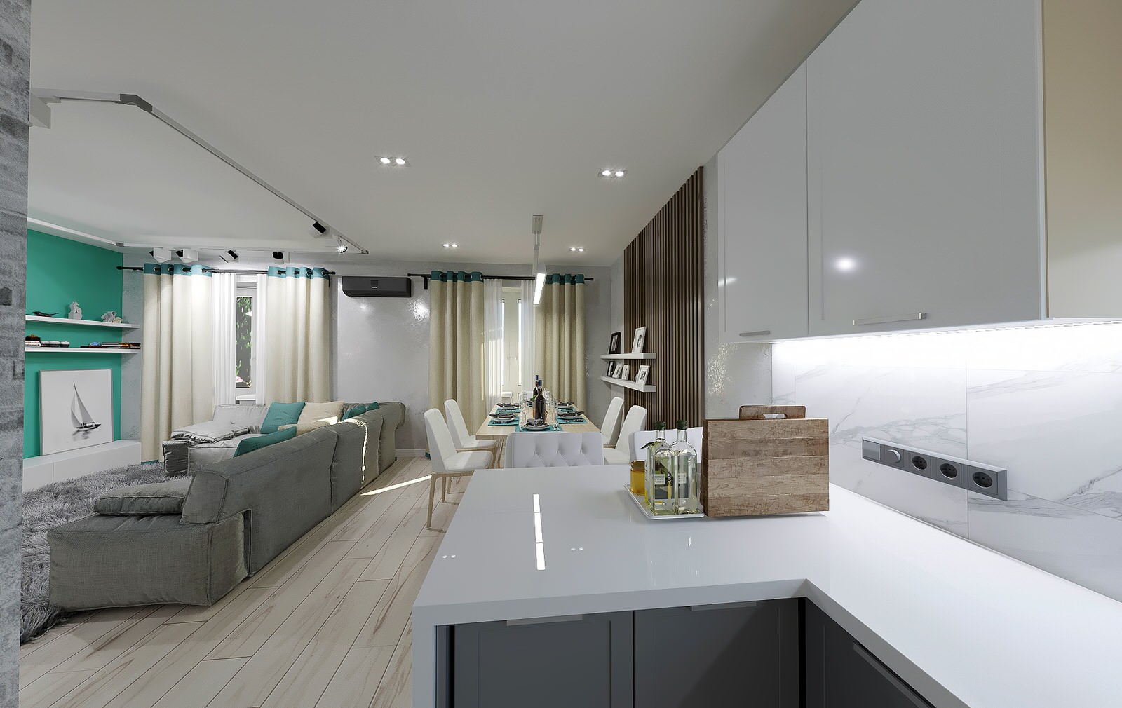 Квартира в бирюзе