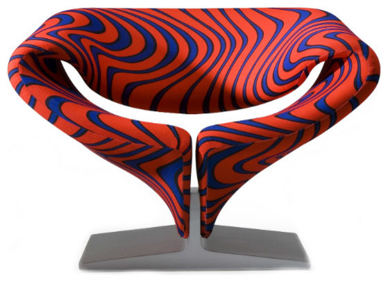 Artifort Ribbon Chair by Pierre Pauln, Momentum Blue Flame